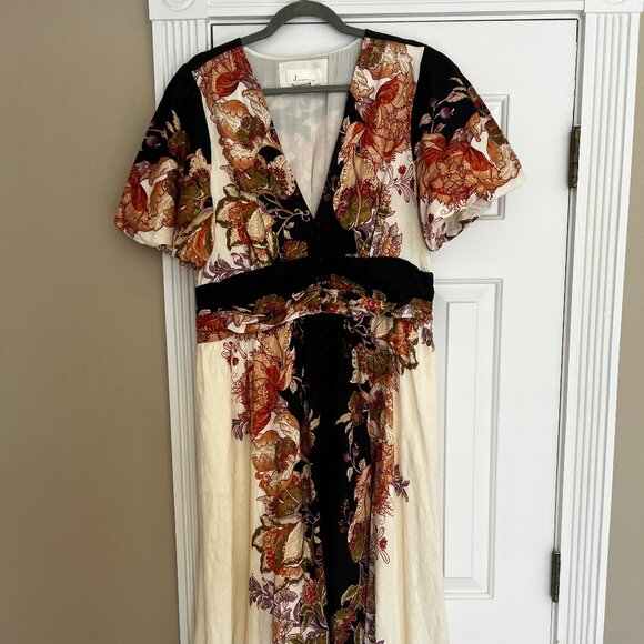 Anthropologie The @Heynasreen Katerina button front Floral Maxi Dress size L - Picture 4 of 6
